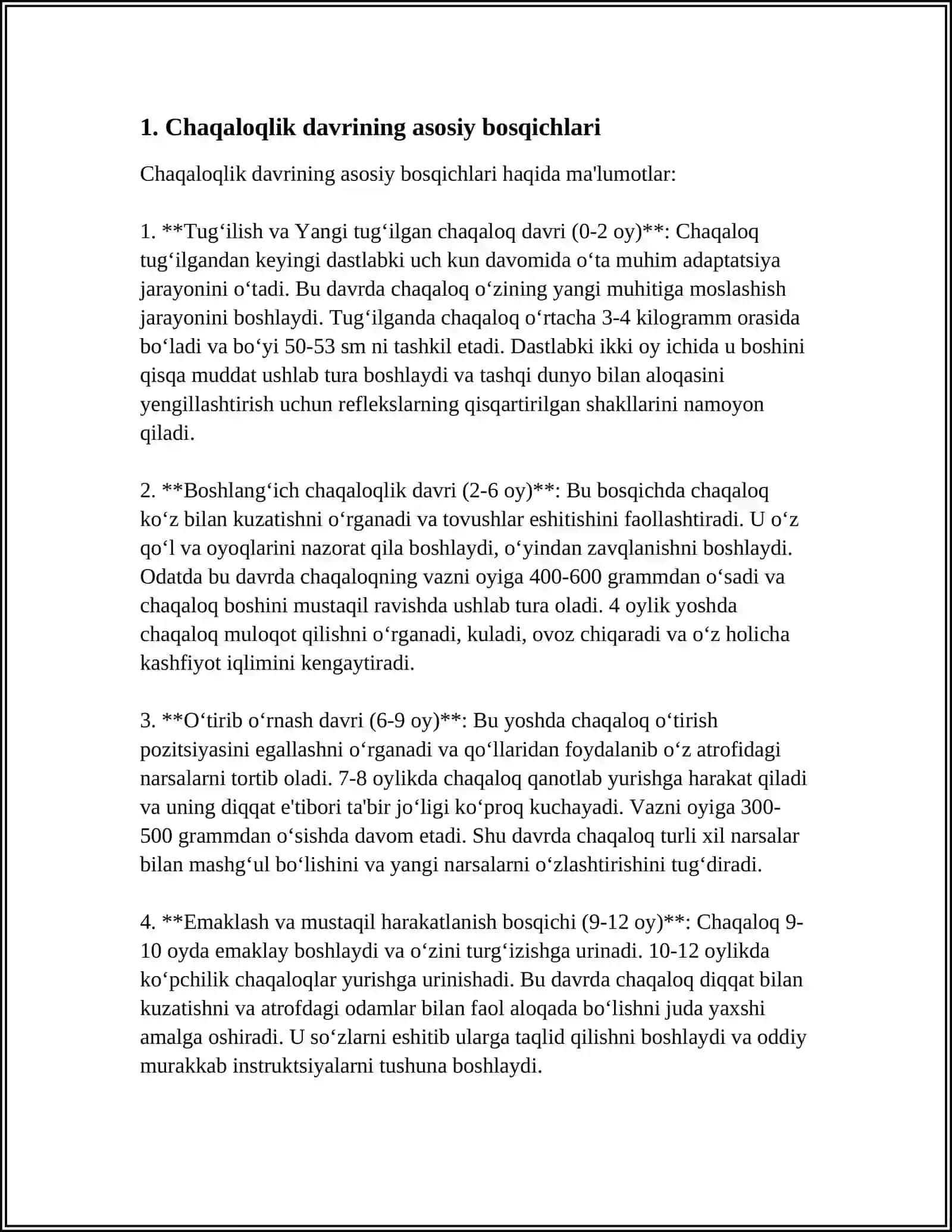 Chaqaloqlik Davrining Psixologik Xususiyatlari va Psixodiagnostikasi 3