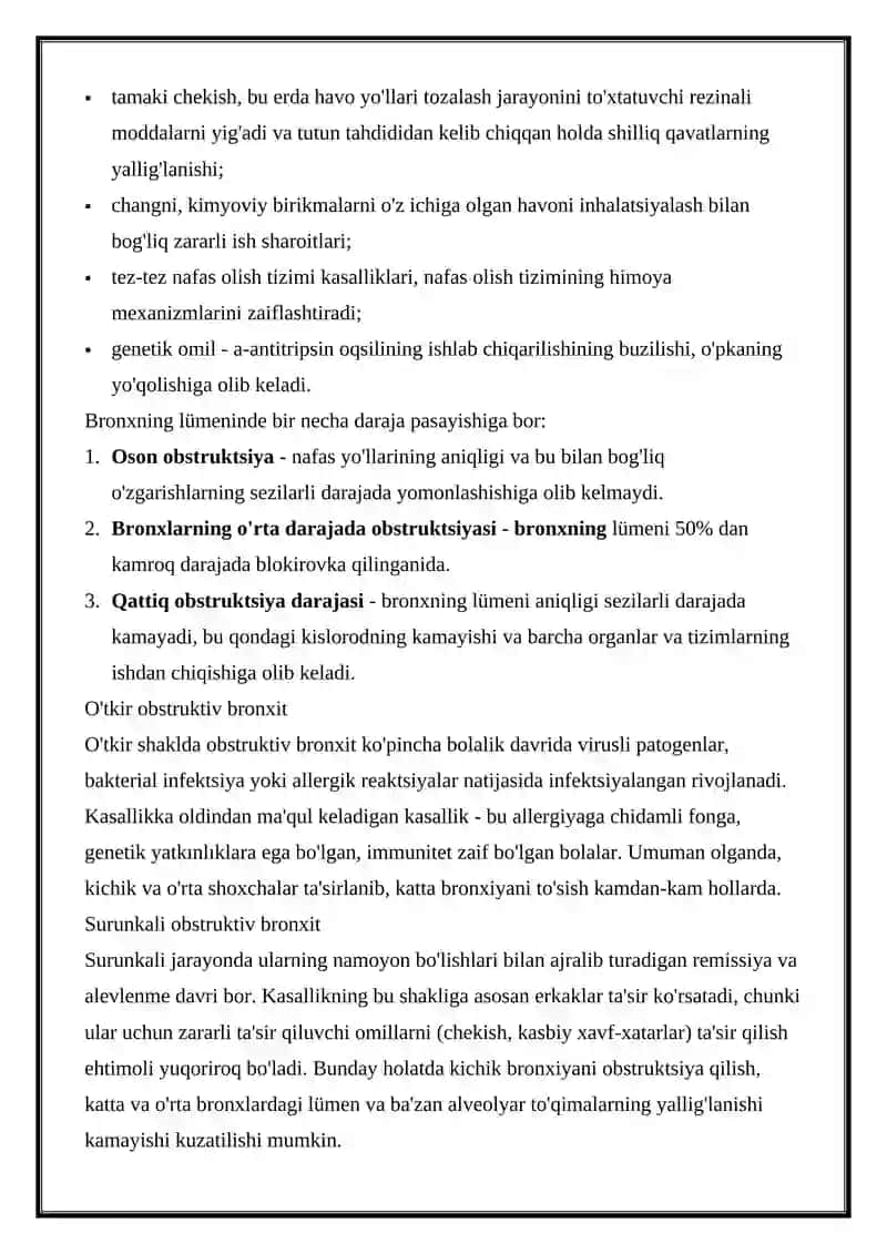 BRONXOOBSTRUKTIV SINDROMNI DAVOLASHDA DORI VOSITALARINI RATSIONAL QO’LLASH 3