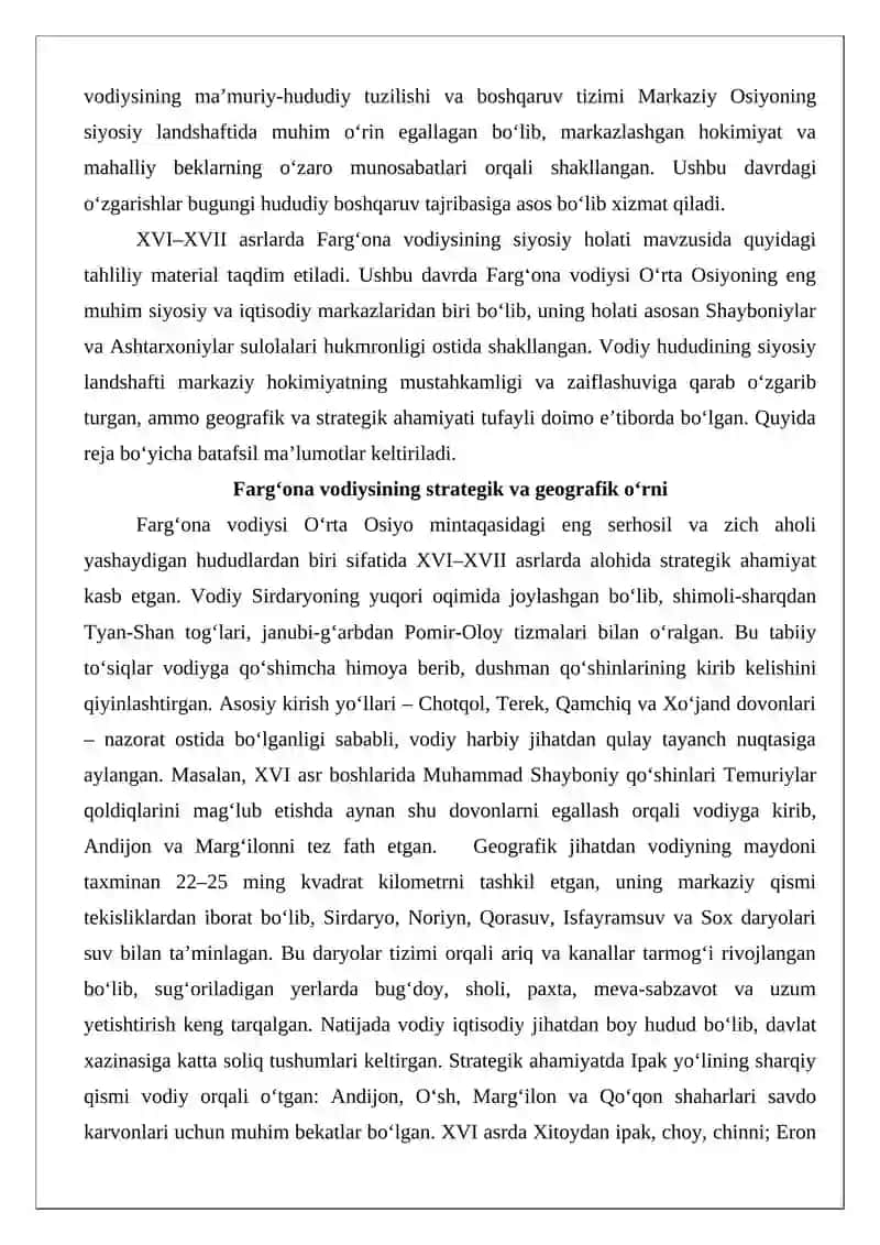 XVI–XVII asrda Farg‘ona vodiysining ma’muriy-hududiy tuzilishi va boshqaruv tizimi 3