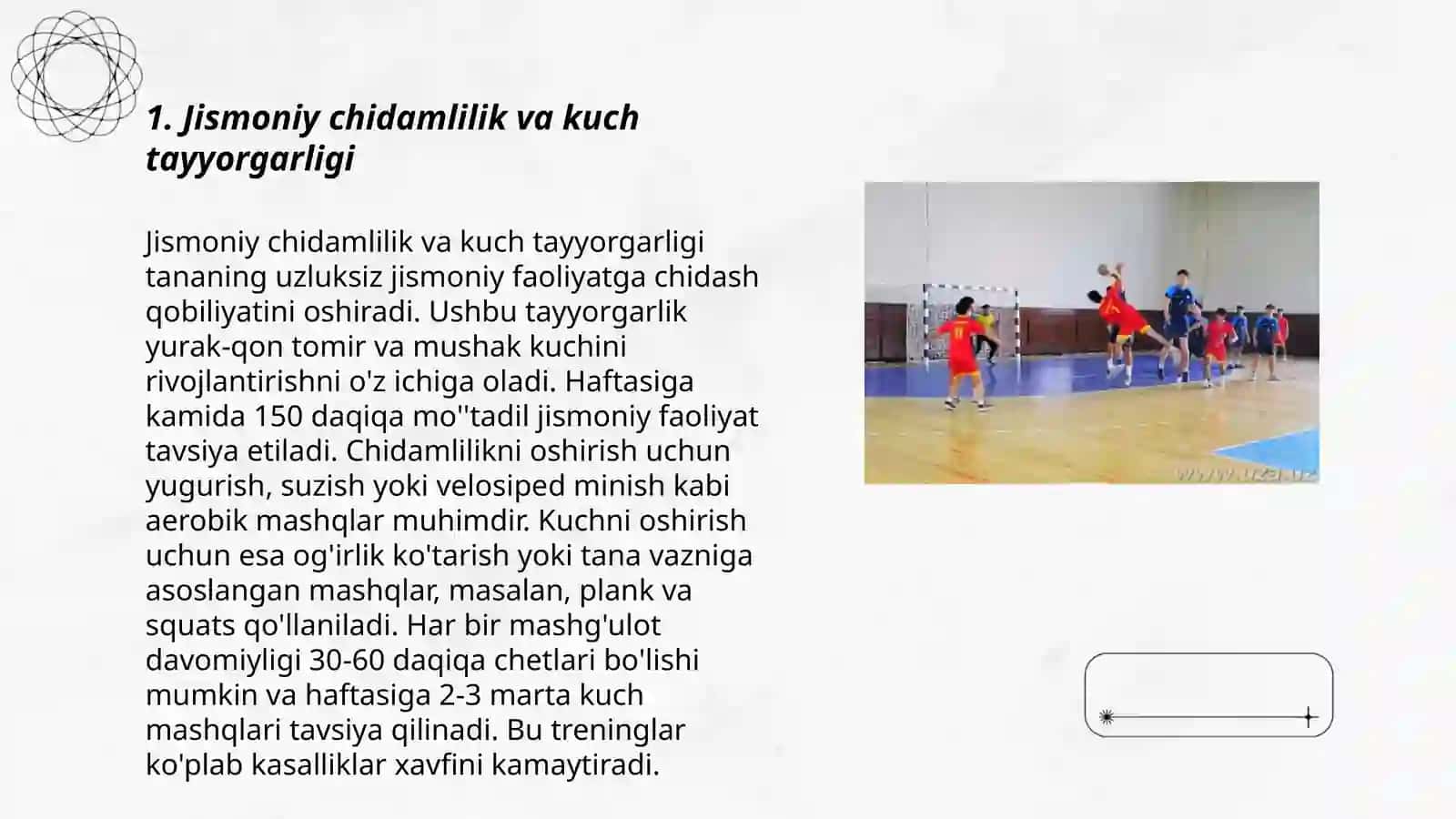 Gandbol to'pinig sport tayyorgarligi 3