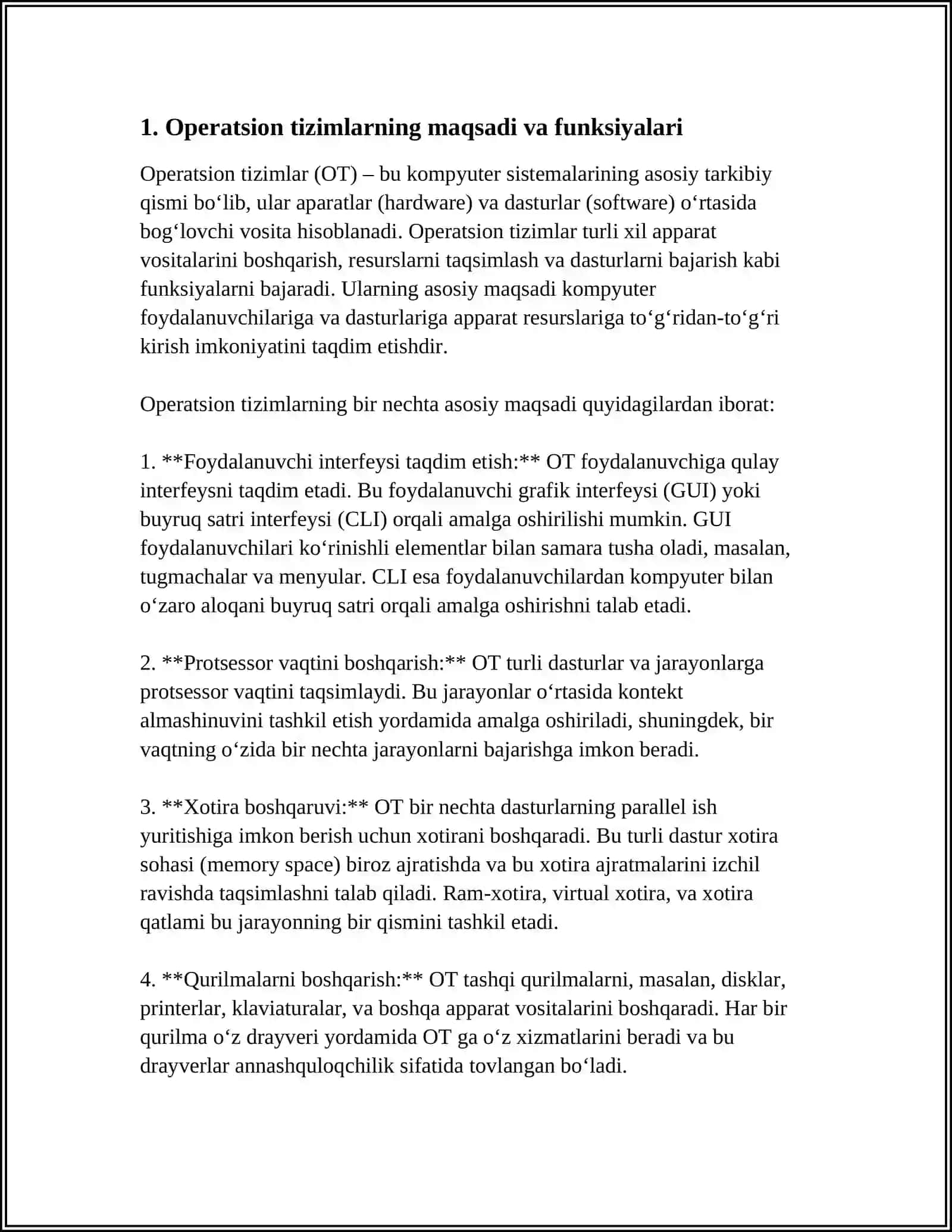 AXBOROT TIZIMLARIDA OPERATSION QURILMALAR TAHLILI MAVZUSI 3