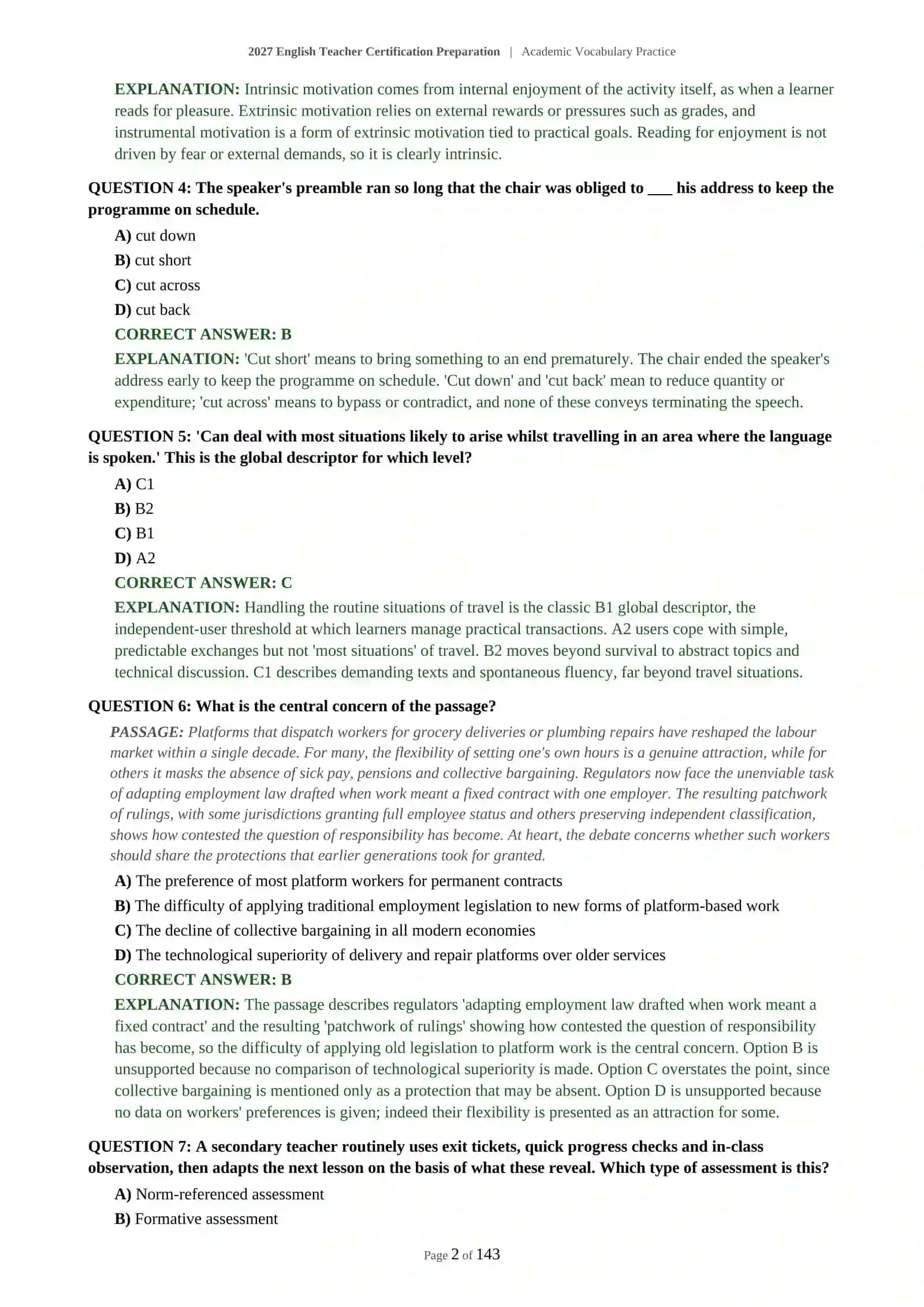 English Teacher Certification Preparation 3