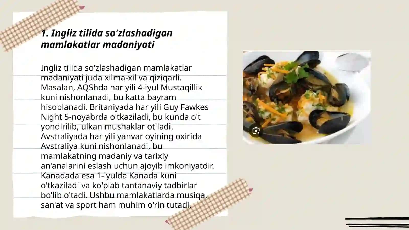 Ingliz tilida gaplashadigan mamlakatlar madaniyati 3
