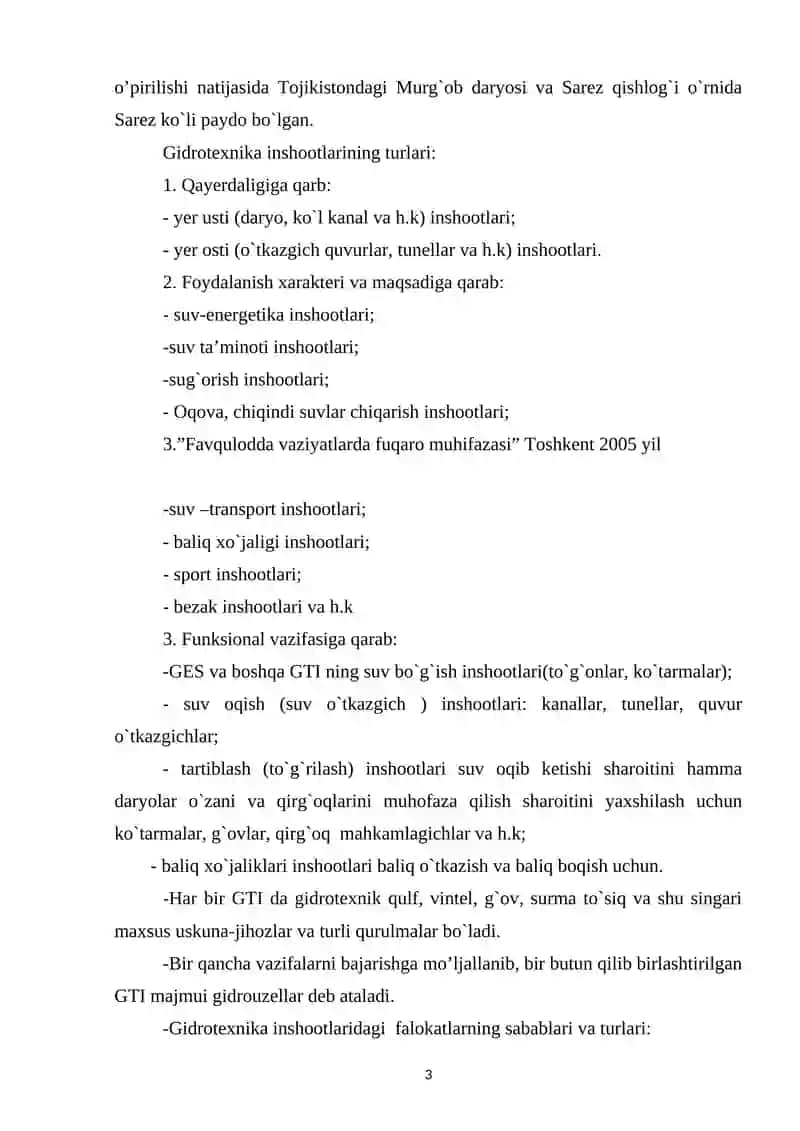 Tehnogen favqulotlari asosida muhovaza bandlarini o`rganish 3