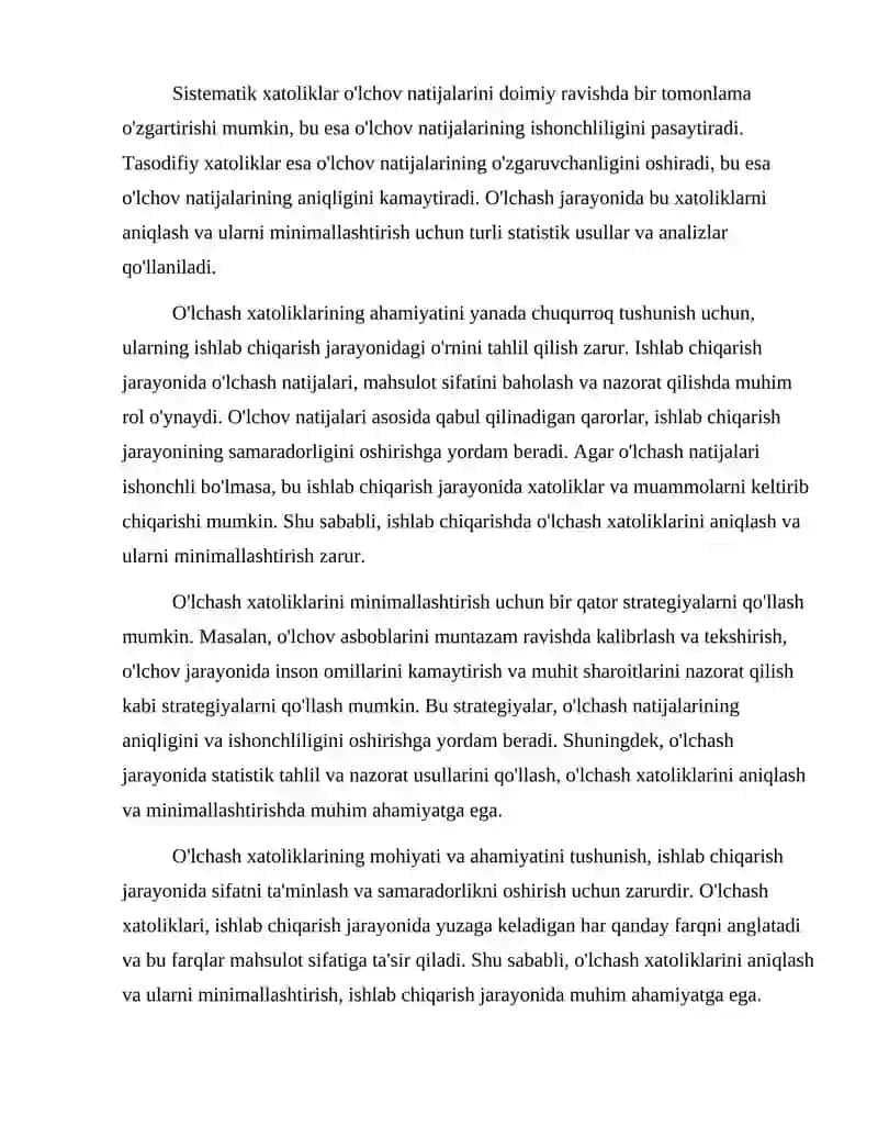O'lchash Xatoliklari 3