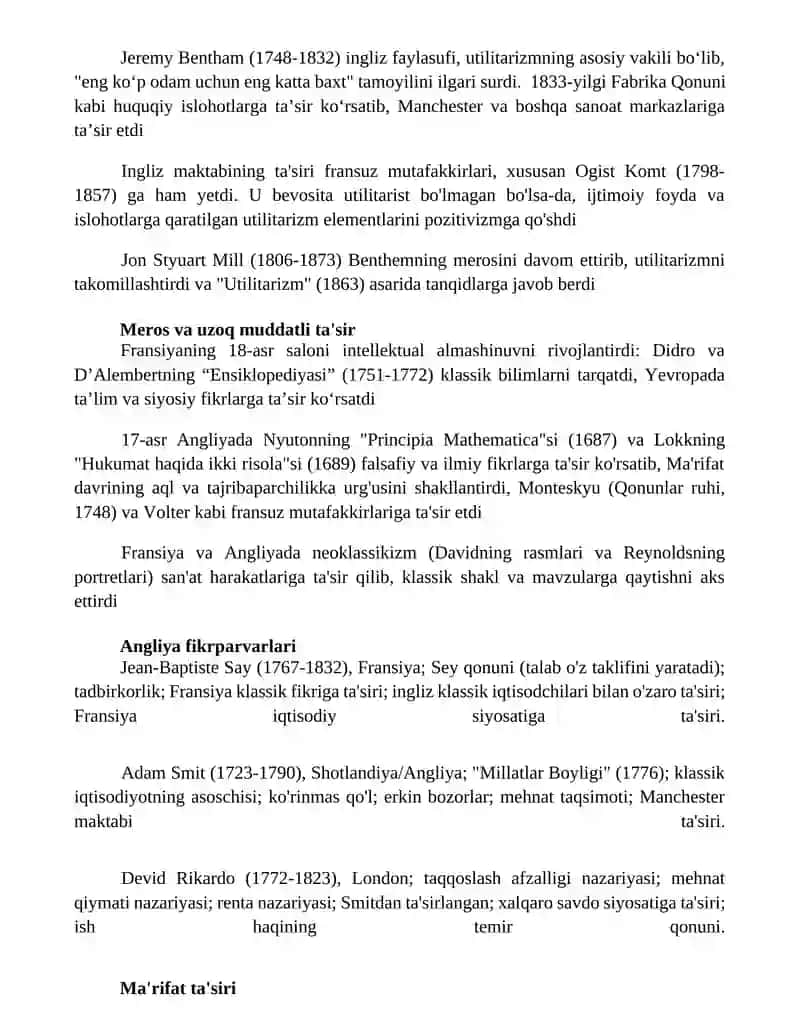 Angliya va Fransiyada klassik maktabni shakllanishi 3