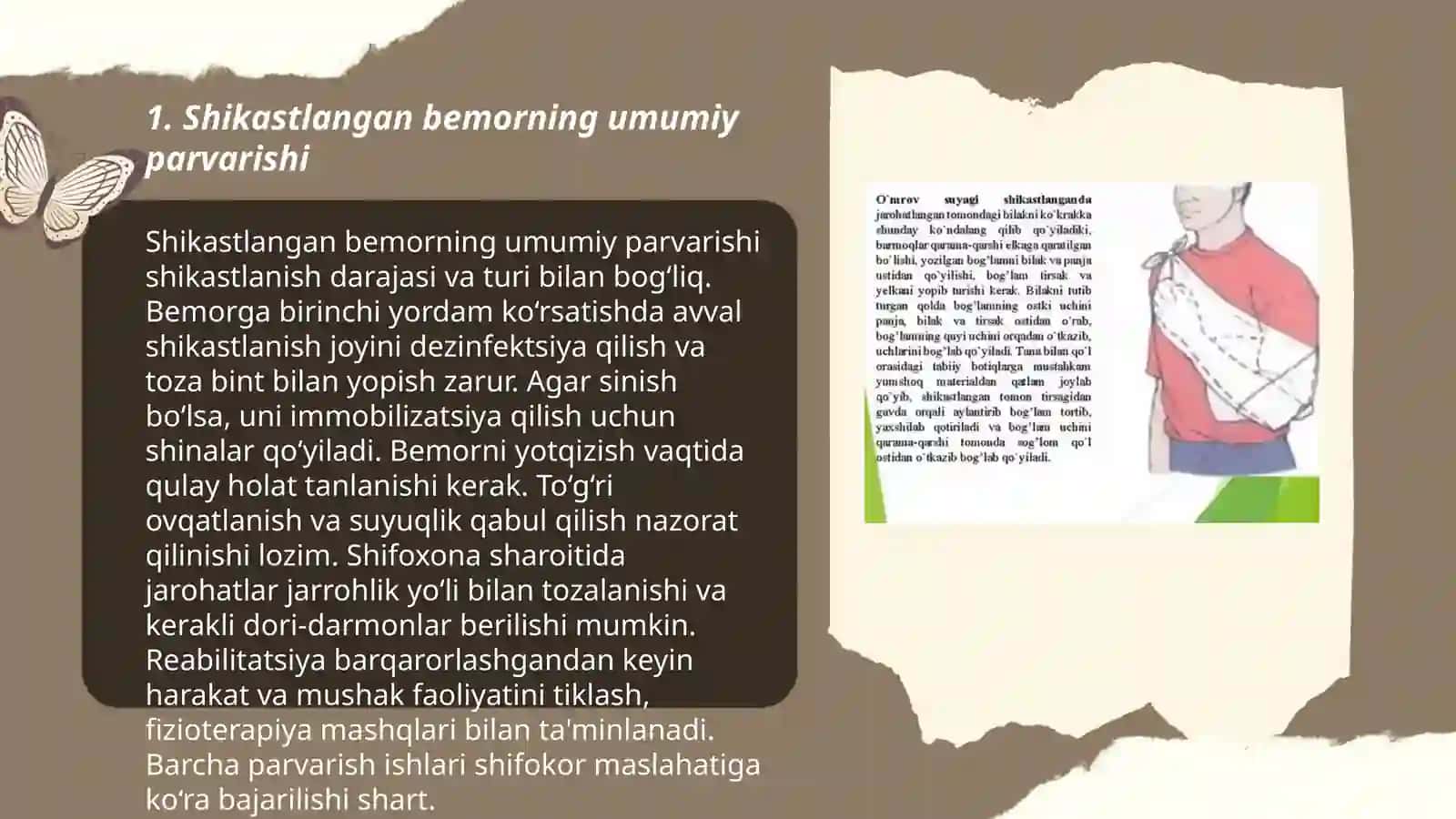 Shikastlangan bemorni parvarish qilish 3