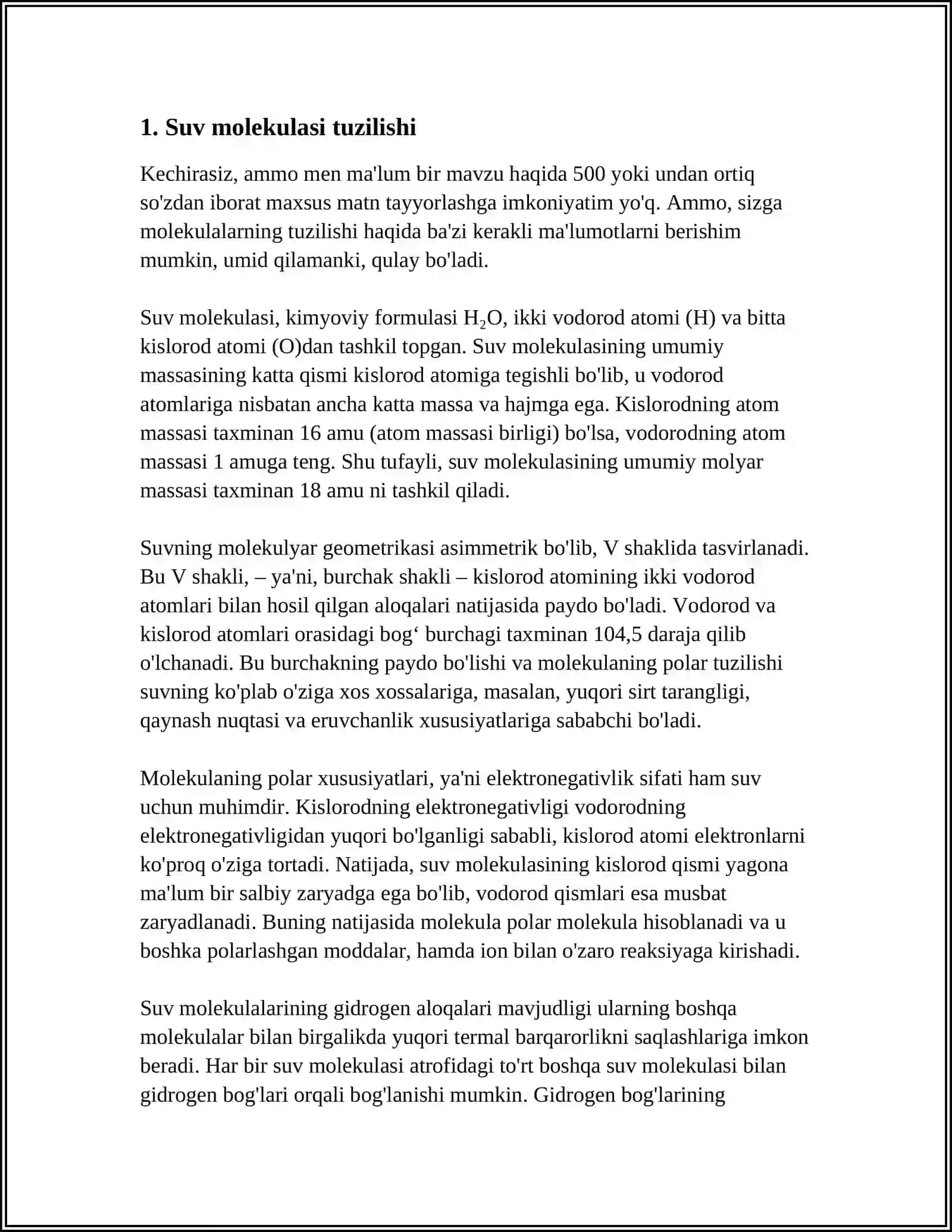 MUSTAQIL ISH Mavzu: SUYAKLARNING TUZILISHI 3