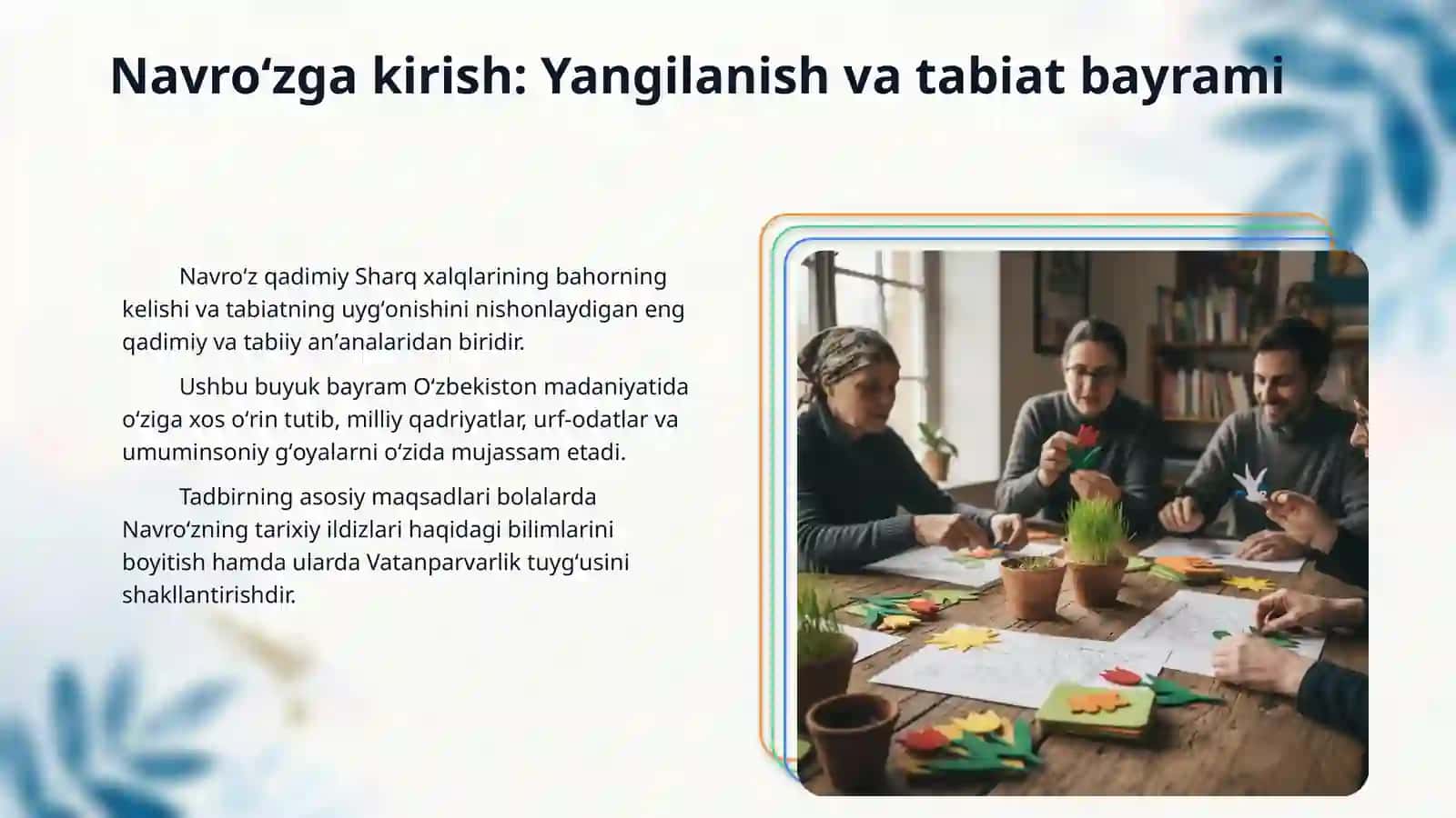 Navroʻz bayrami kelib chiqish tarixi va bogʻcha tarbiyalanuchilar doirasida tadbir ssenariysi yaratish 3