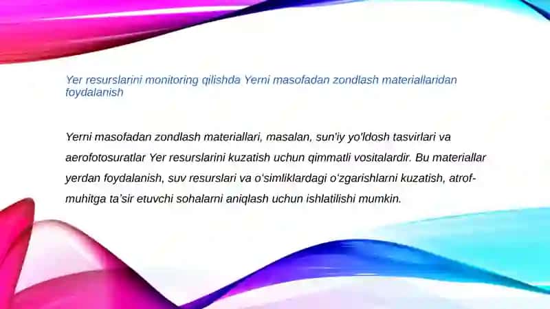 Yernimasofadanzondlashmateriallariniyerresurslarimanitoringqilishdafoydalanish 3