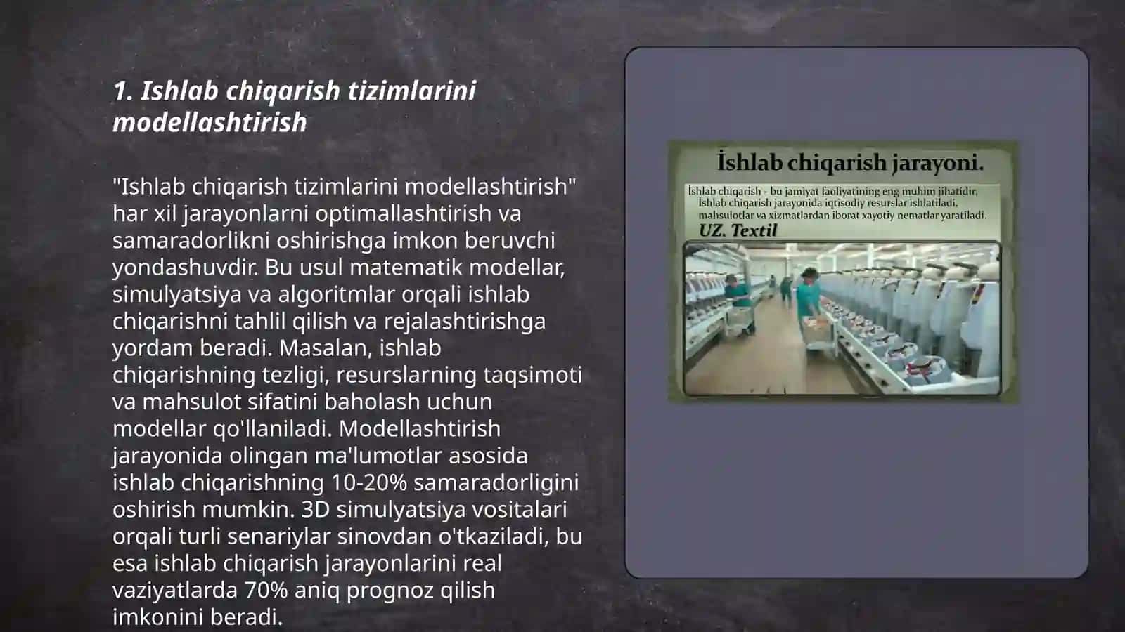 Ishlab chiqarish tizimlarini modellashtirish 3