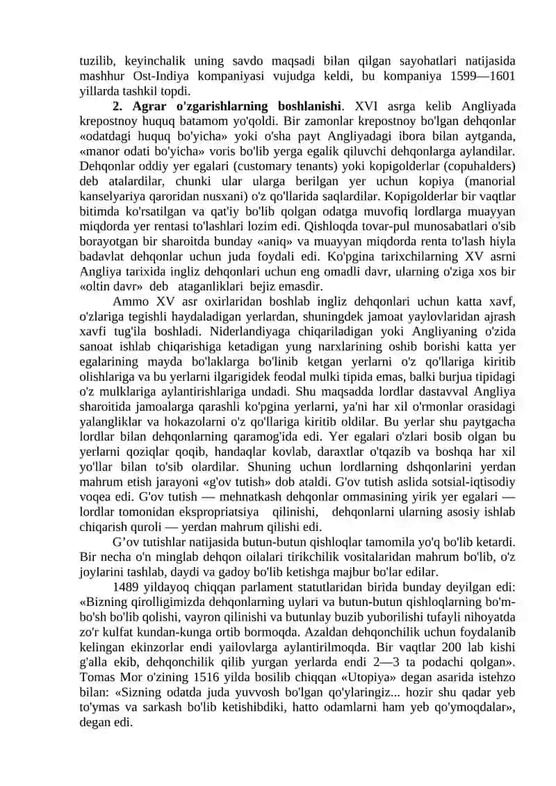 XVI-XVII asr birinchi yarmida Angliya 3