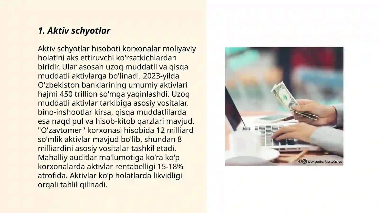 Buxgalteriya schyotlarini tayinlanishi-mo’ljaliga ko’ra guruhlanishi 3