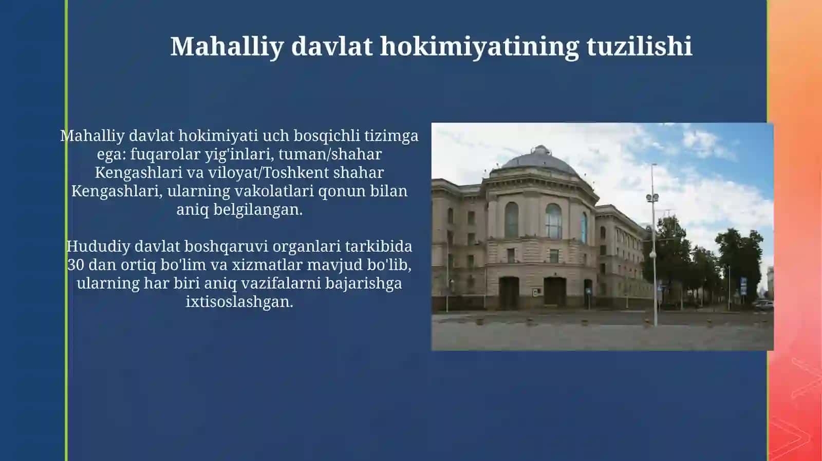 Davlat hokimiyatining tashkil etilishi. Mahalliy davlat hokimiyat 3