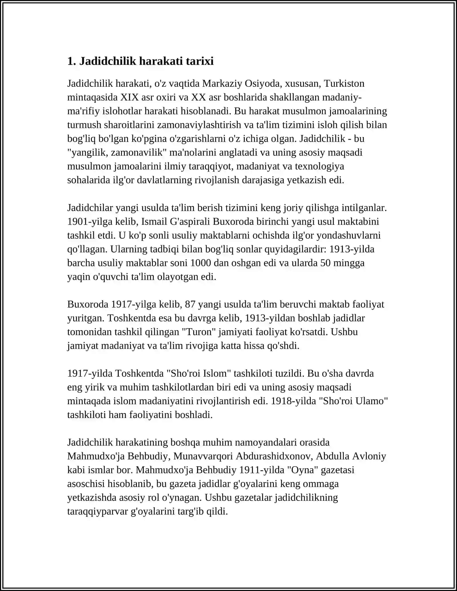 JADIDCHILIK ASOSLARI-REFERAT 3