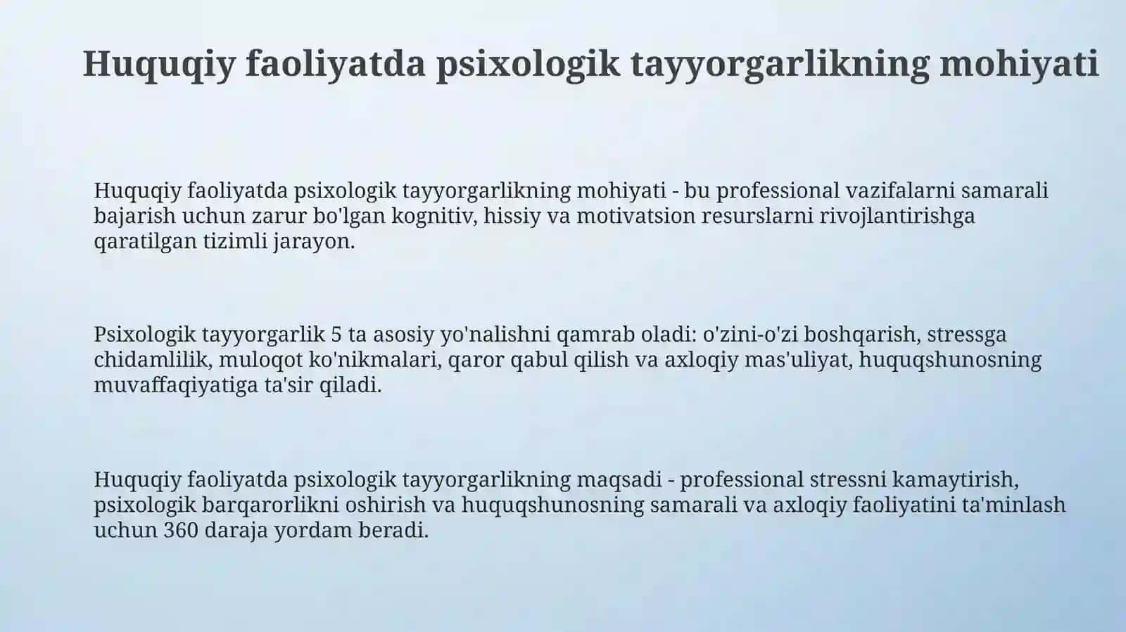 Yuridik faoliyatda psixologik tayyorgarlik 3
