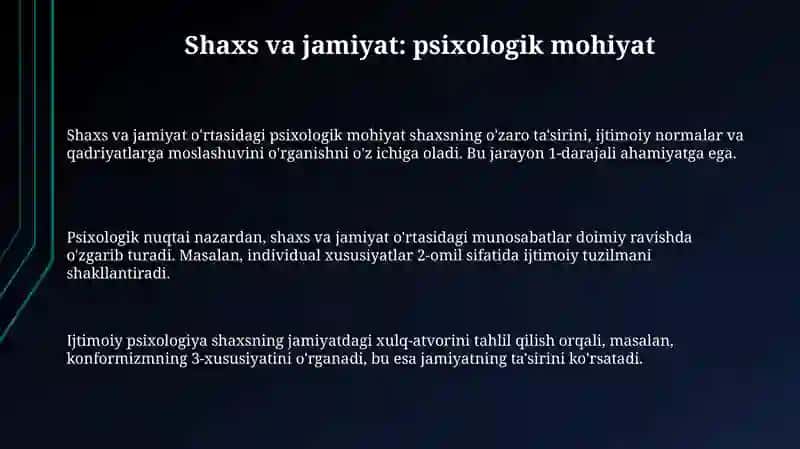Shaxs va Jamiyat: Psixologik Mohiyat 3