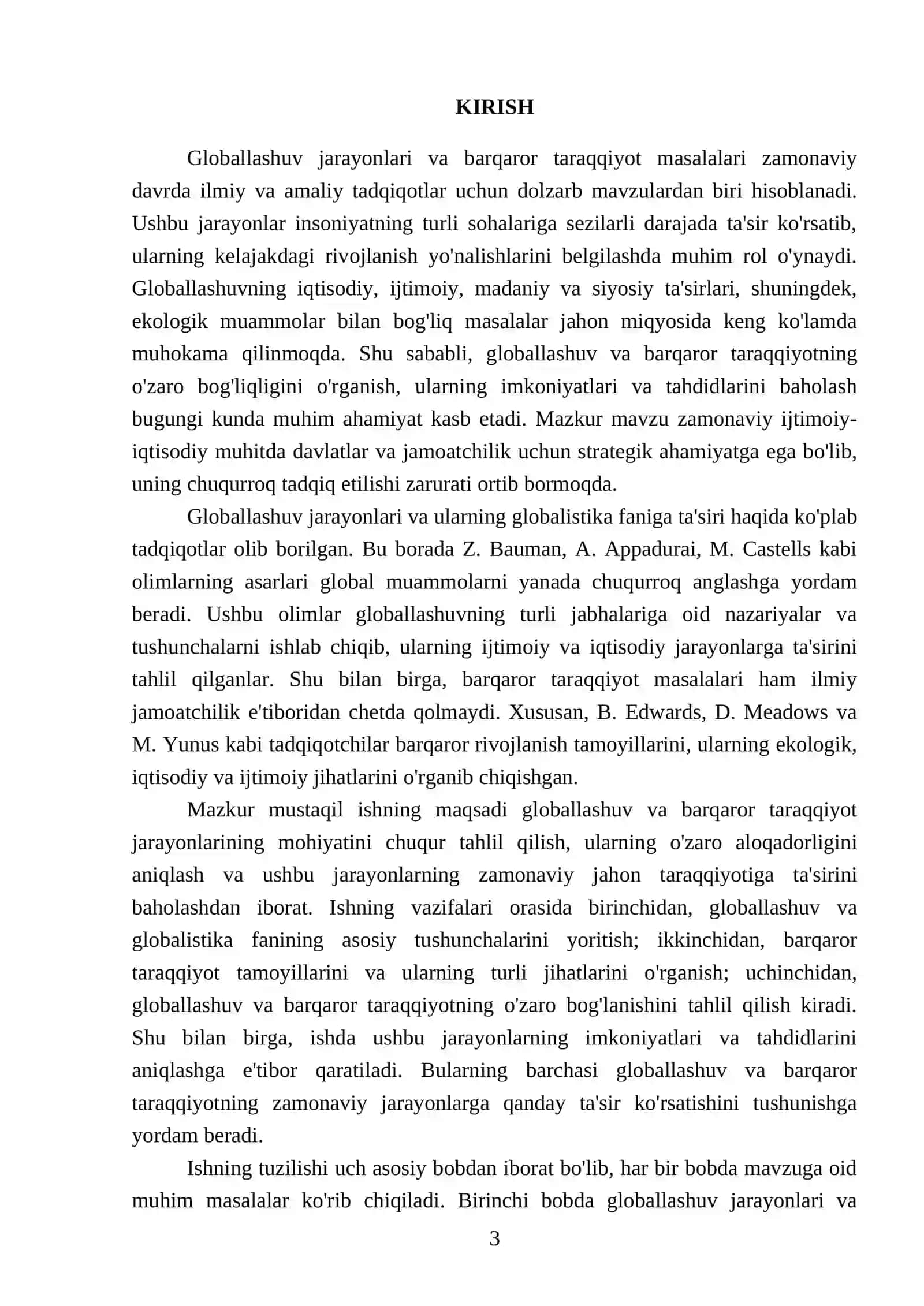 Globallashuv glabalistika va barqaror taraqqiyot jarayonlarning mohiyati 3