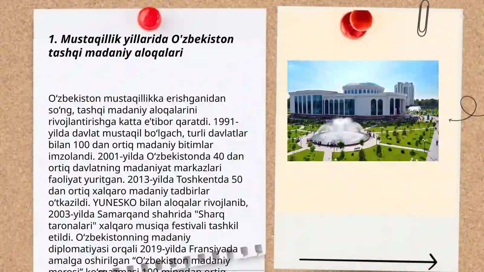 Mustaqillik yillarida madaniyat va san'atning taraqqiyoti 3