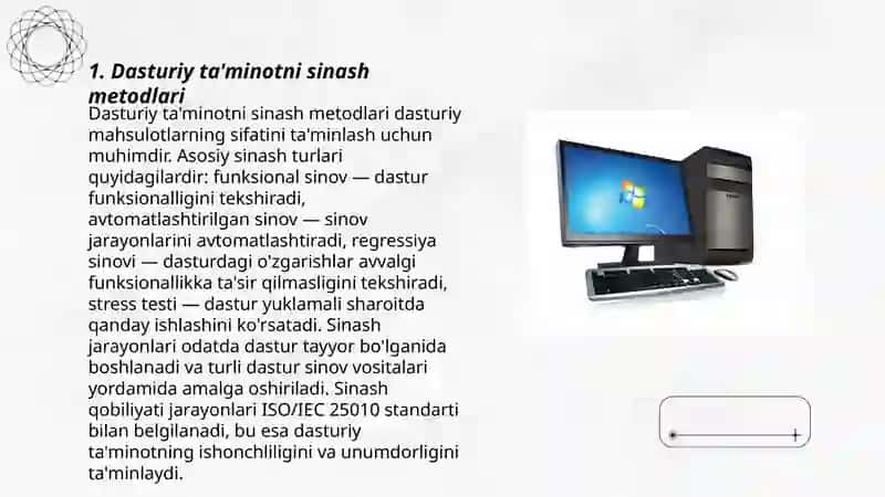 Dasturiy ta'minotni sinash metodlari 3
