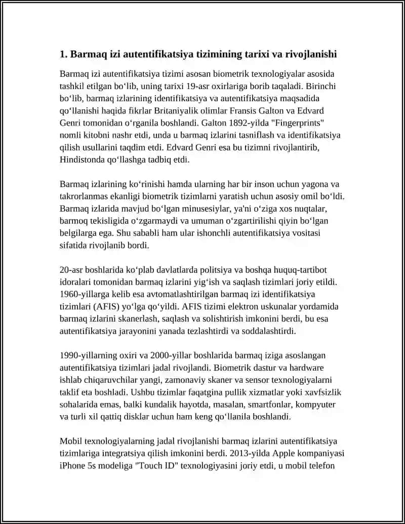 Barmaq iziga asoslangan autentifikatsiya usuli va uning xususiyatlari 3