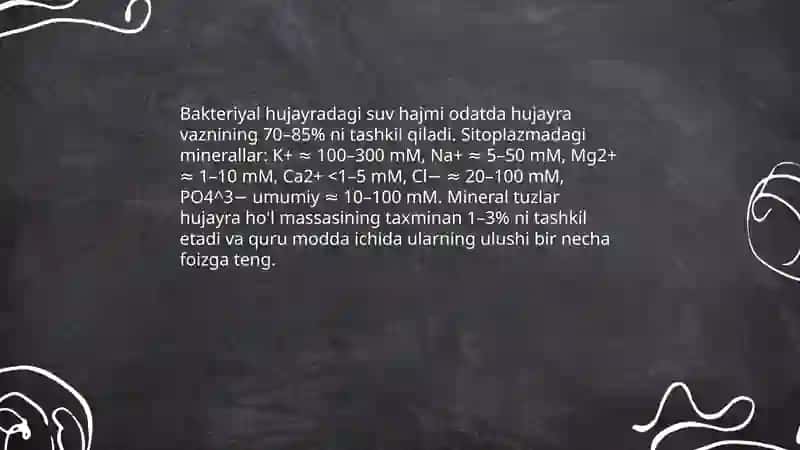 Bakteriyal hujayraning kimyoviy tarkibi 3