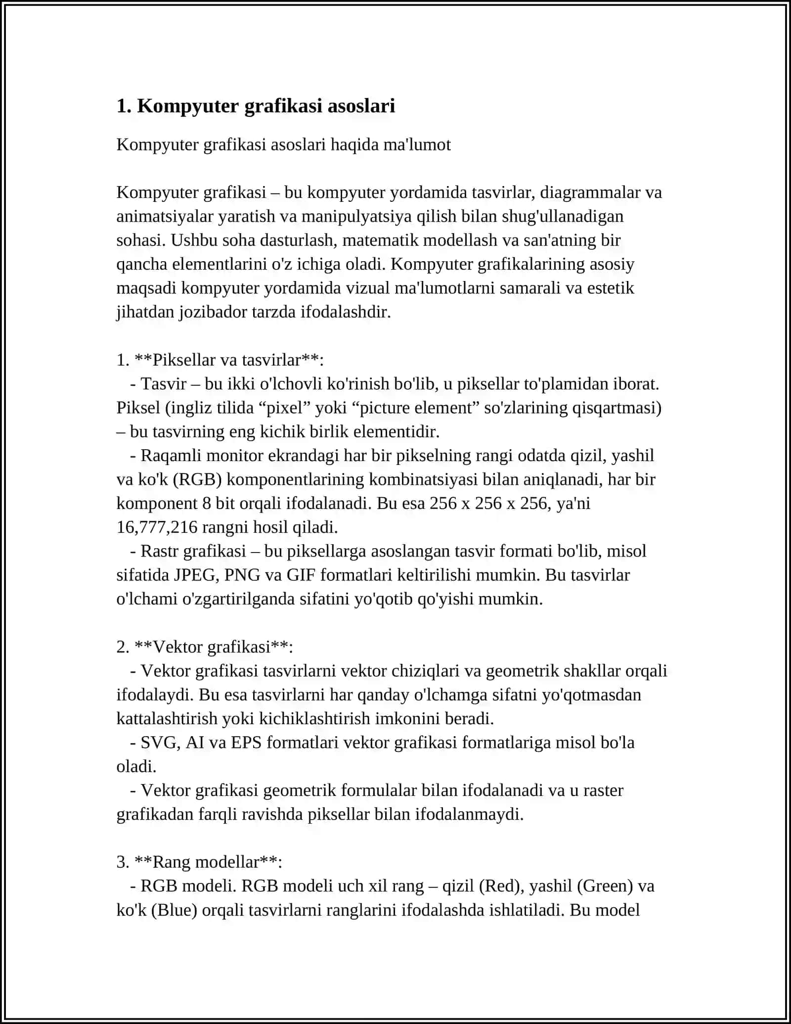 KOMPYUTER GRAFIKASI BULIMINI UQITISH METODIKASI 3