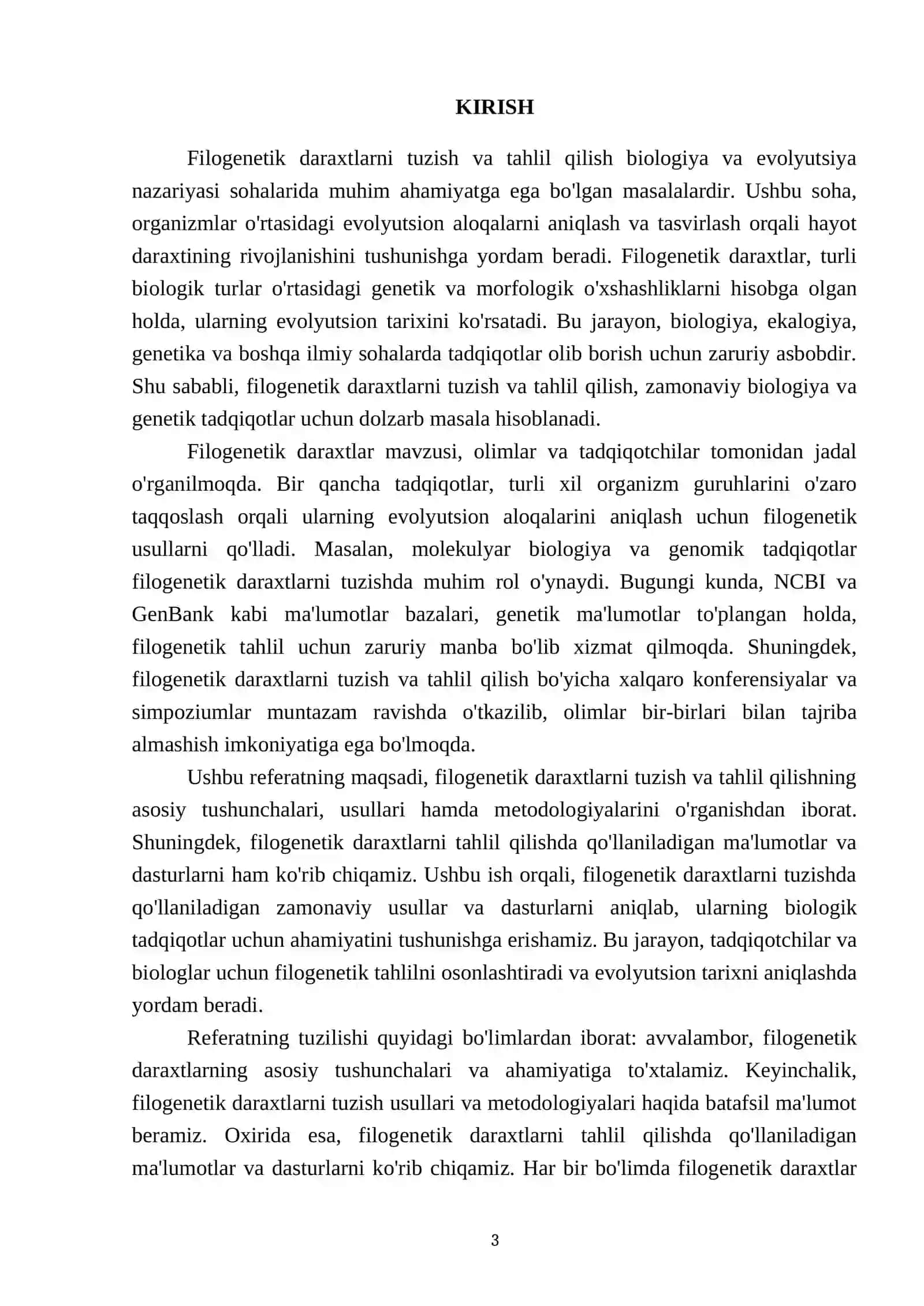 Filogenetik daraxtlarni tuzish va tahlil qilish 3