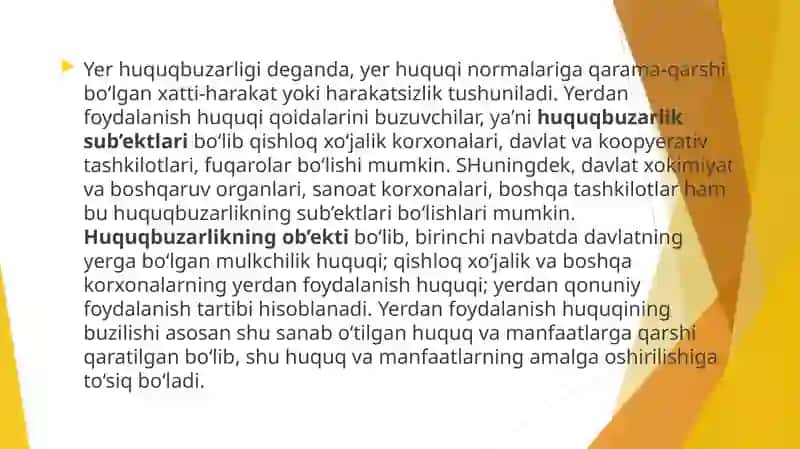 YER QONUNCHILIGINI BUZGANLIK UCHUN JAVOBGARLIK 3
