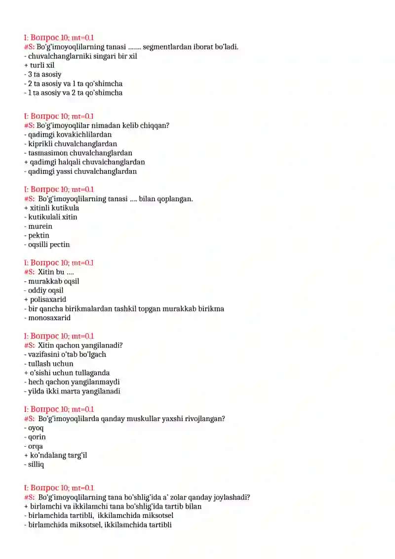 Bitlar va burgalar mavzusida test 3