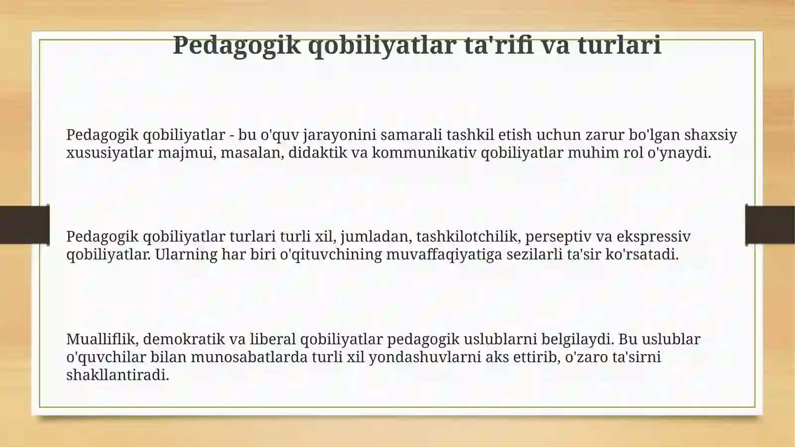 Pedagogik qobiliyatning turlari va ularning tasnifi 3