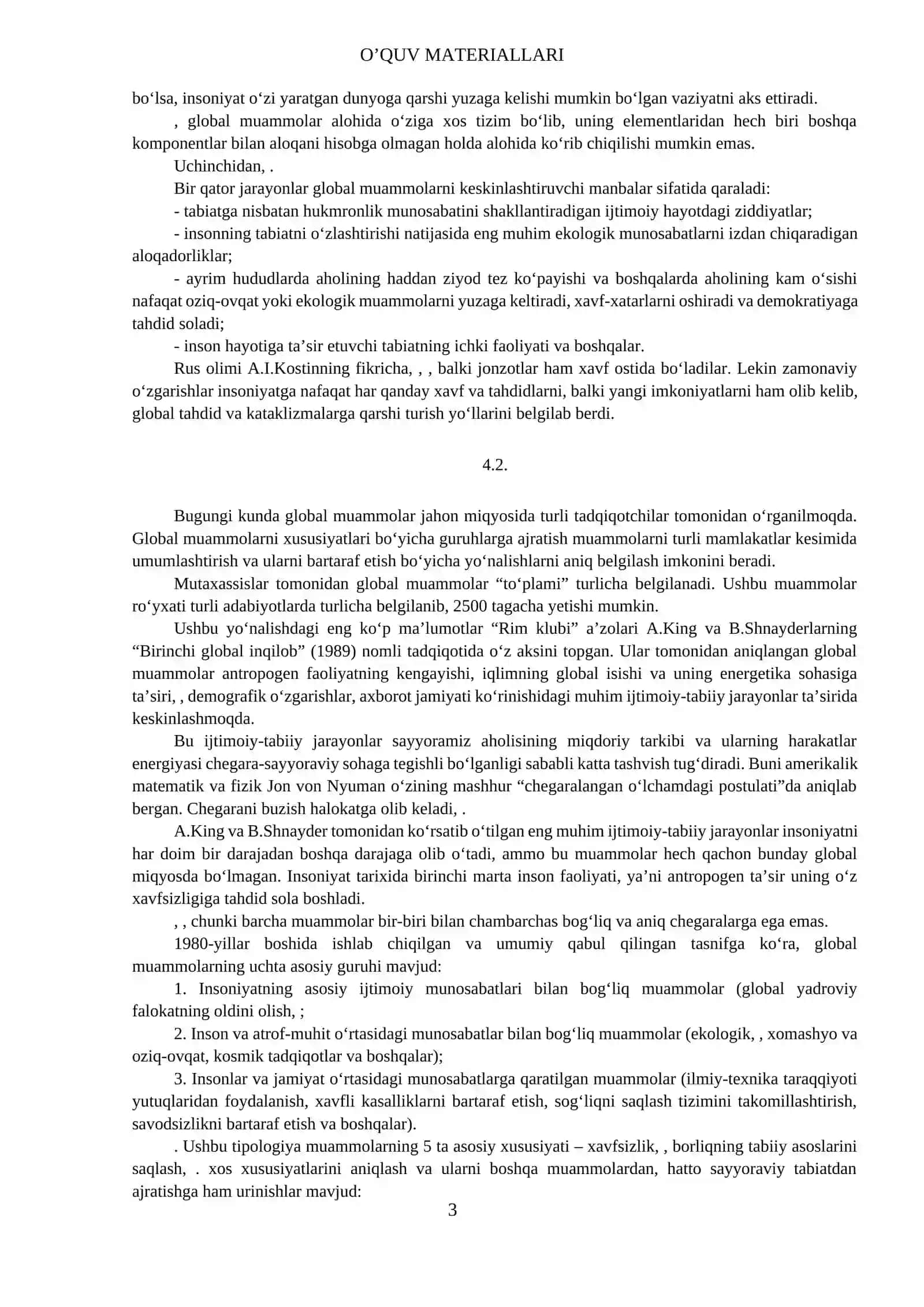 BOB. JAHON IQTISODIYOTINING GLOBALLASHUV MUAMMOLARI VA ULARNING GURUHLANISHI 3