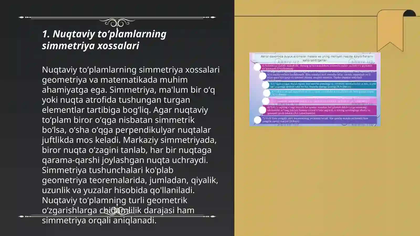Nuqtaviy toʻplamlarni topishga doir geometrik masalalar 3