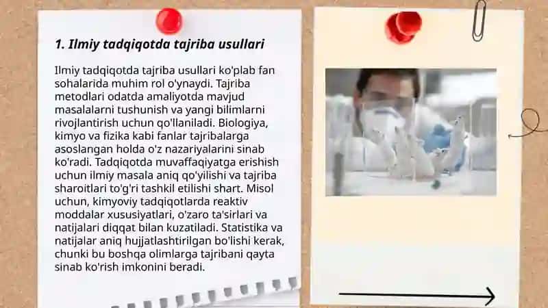 Ilmiy tadqiqotda tajriba-sinov ishlarini olib borish 3