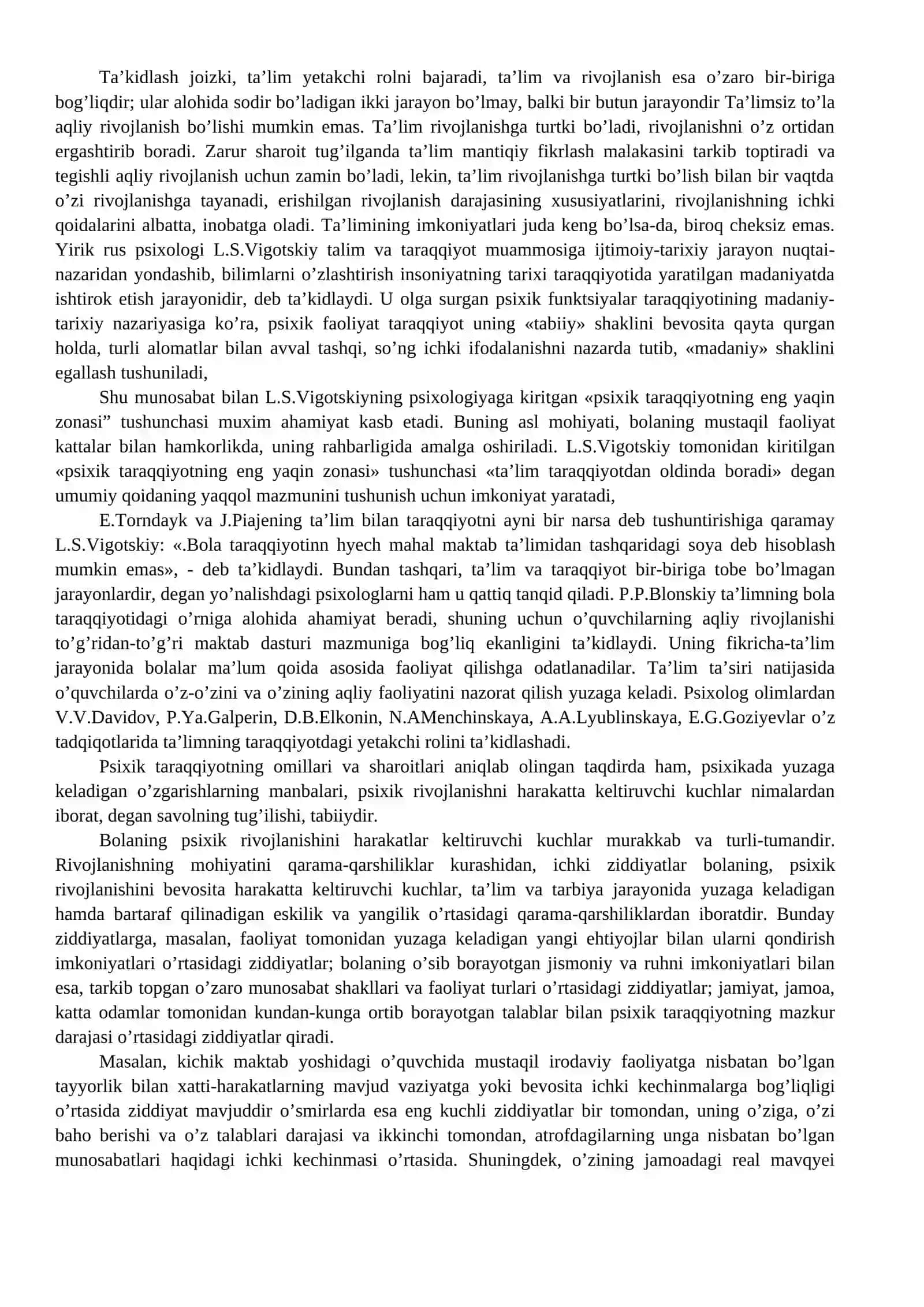 Psixik rivojlanish va ta’limning o’zaro munosabati 3