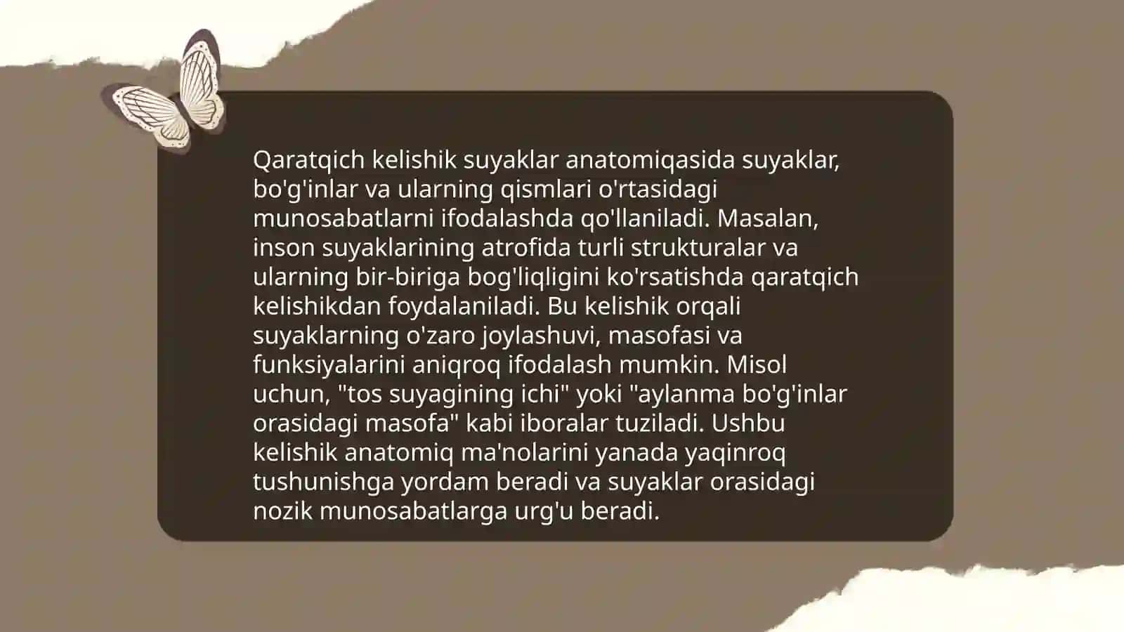 Qaratqich kelishik ko'plik formasi.Suyaklar. Bosh va qaratqich kelishik ko'plik formada anatomik terminlarda ishlatilishi. Eshitish tizimi 3