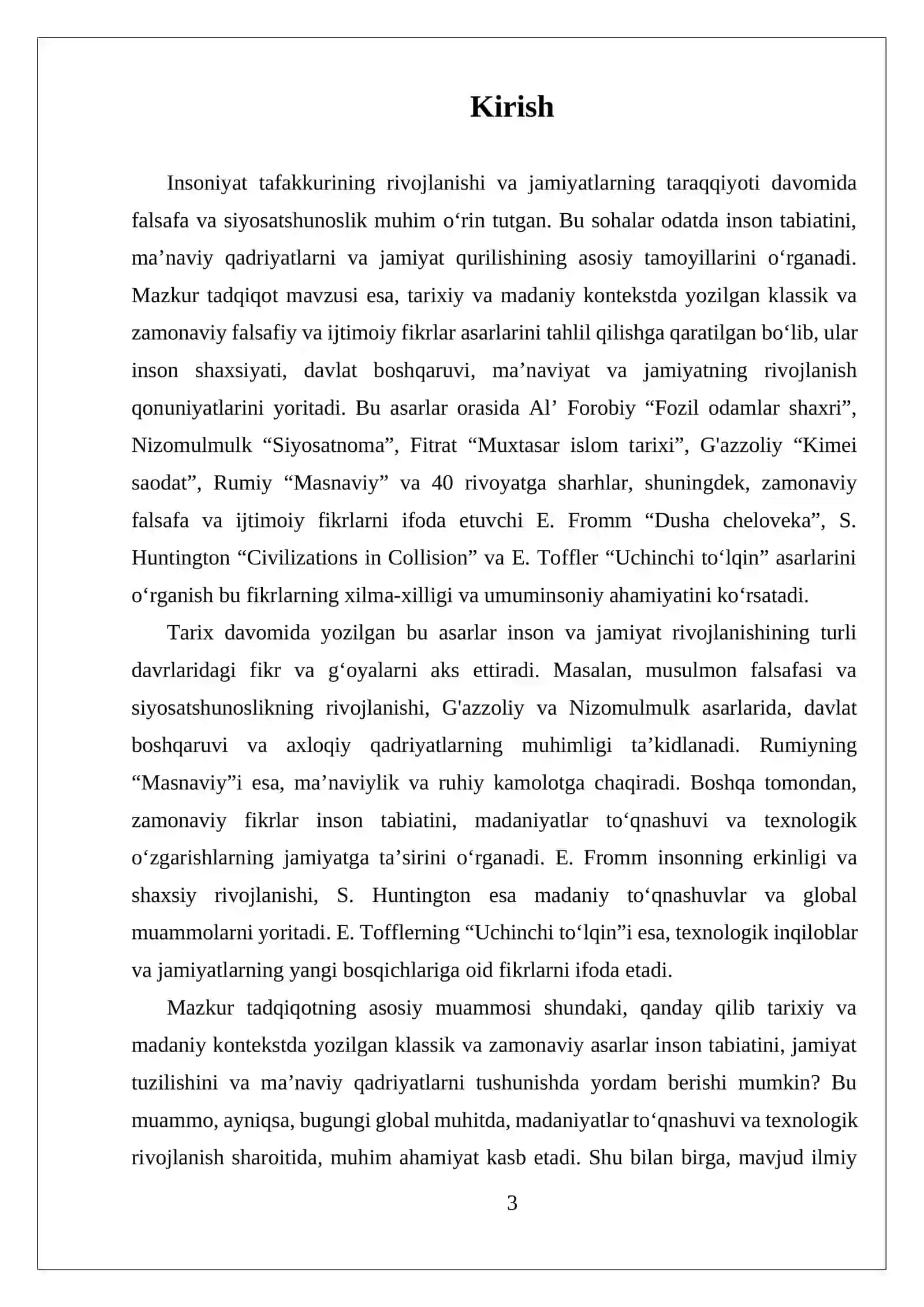 O'ZBEKISTON RESPUBLIKASI OLIY TA'LIM FAN VA INNOVATSIYA VAZIRLIGI ZARMED DAVOLLASH ISHI 3