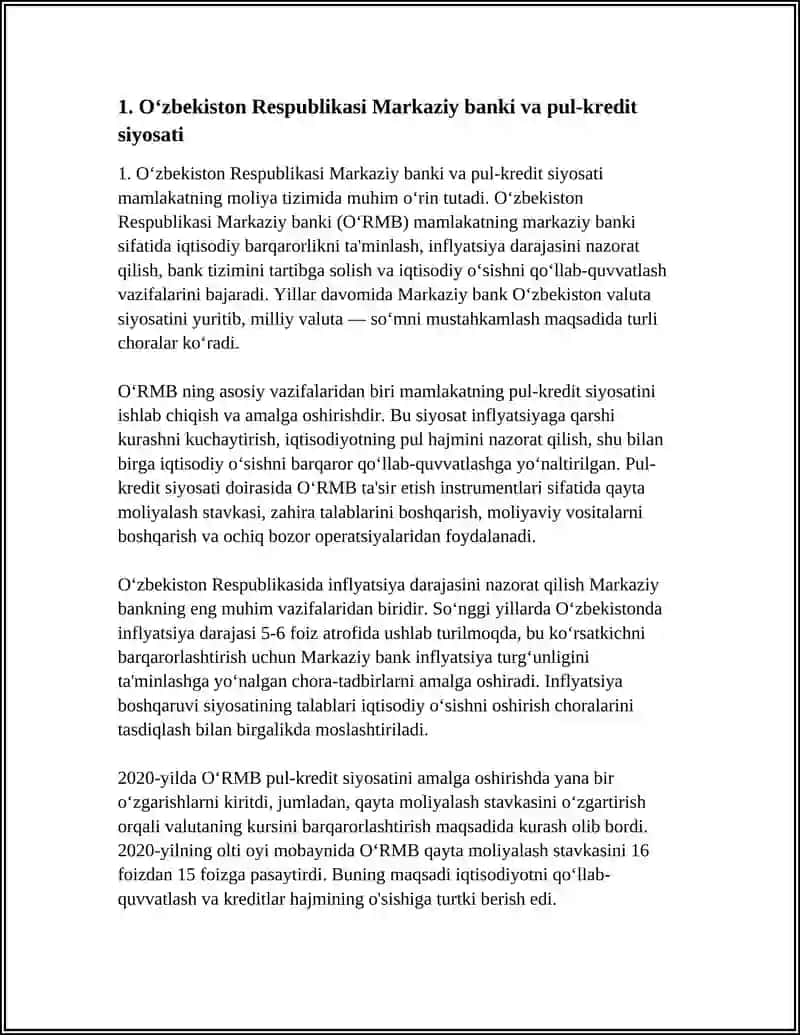 O'ZBEKISTON RESPUBLIKASIDA MOLIYA, PUL VA BANK TIZIMI 3