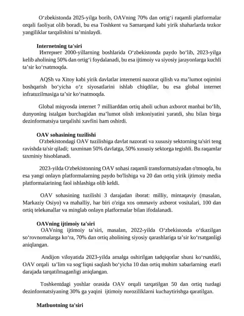 Mediya maydon tuzulishi va ta’siri 3