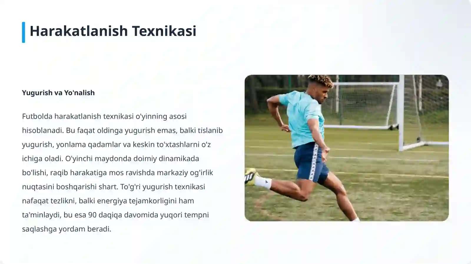Futbol O'yinida xarakatlanish va to’pni boshqarish Texnikani O'rgatish 3