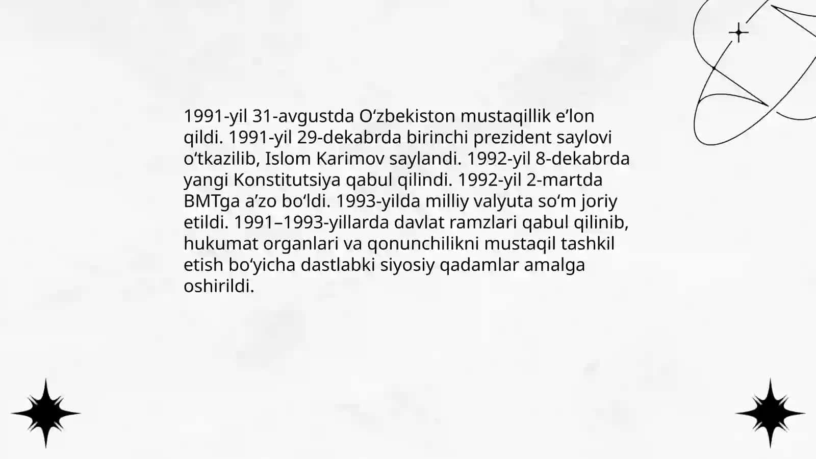 Oʻzbekistonning oʼziga xos Istiqlol va taraqqiyot yoʻli 3
