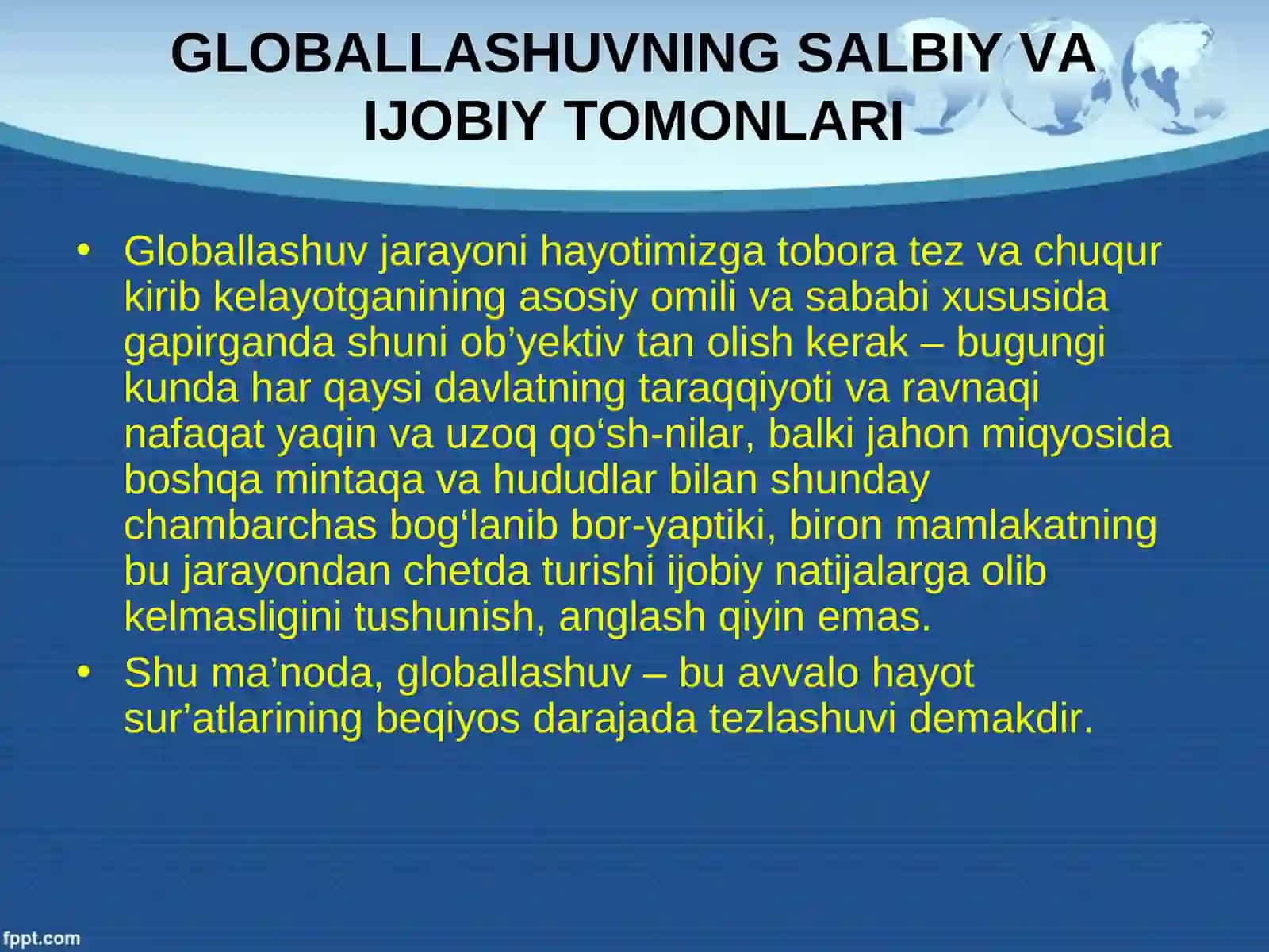 Globallashuvning Salbiy va Ijobiy Tomonlari 3