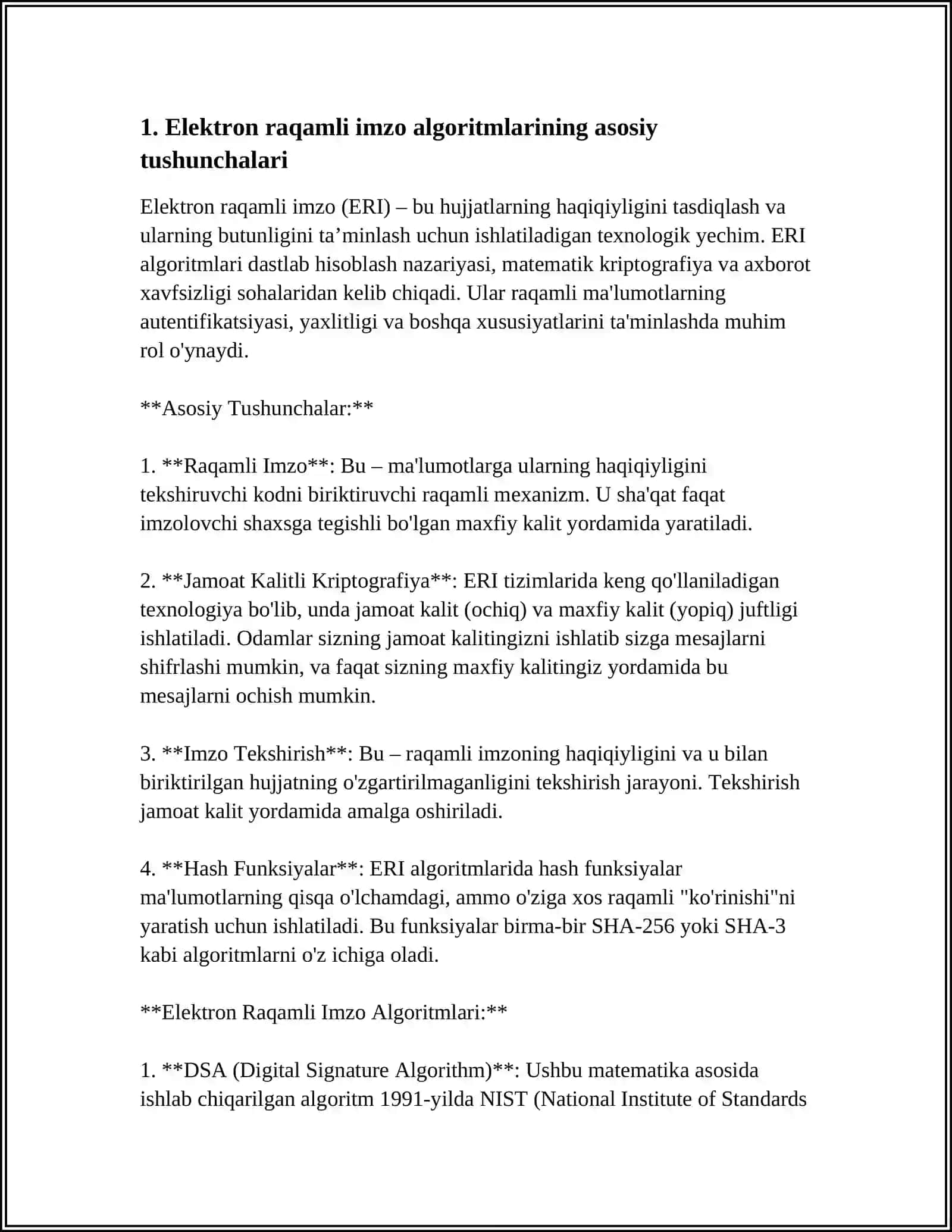XORIJIY DAVLATLARNING ELEKTRON RAQAMLI IMZO ALGORITMLARI TAHLILI 3