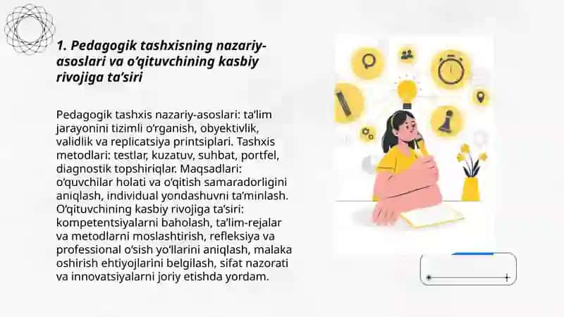 Pеdаgоgik tаshxislаsh аsоsidа o‘qituvchining kаsbiy rivоjlаnishini tа’minlаsh usullаri 3