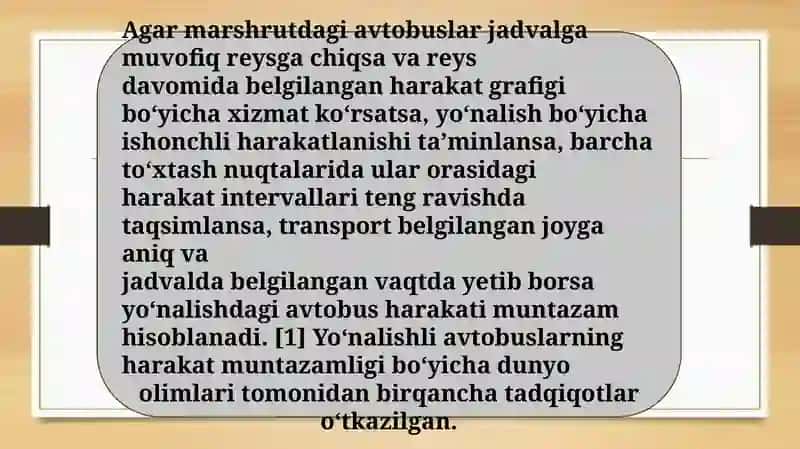 Avtobuslar harakat muntazamligi va uni saqlash usullari 3