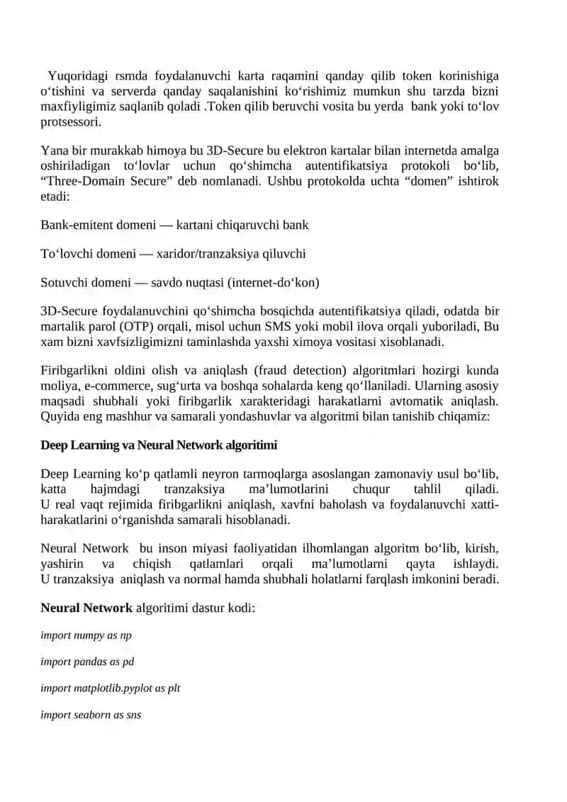 Mustaqil ish elektron tolov tizimlarida xavfszlik 3
