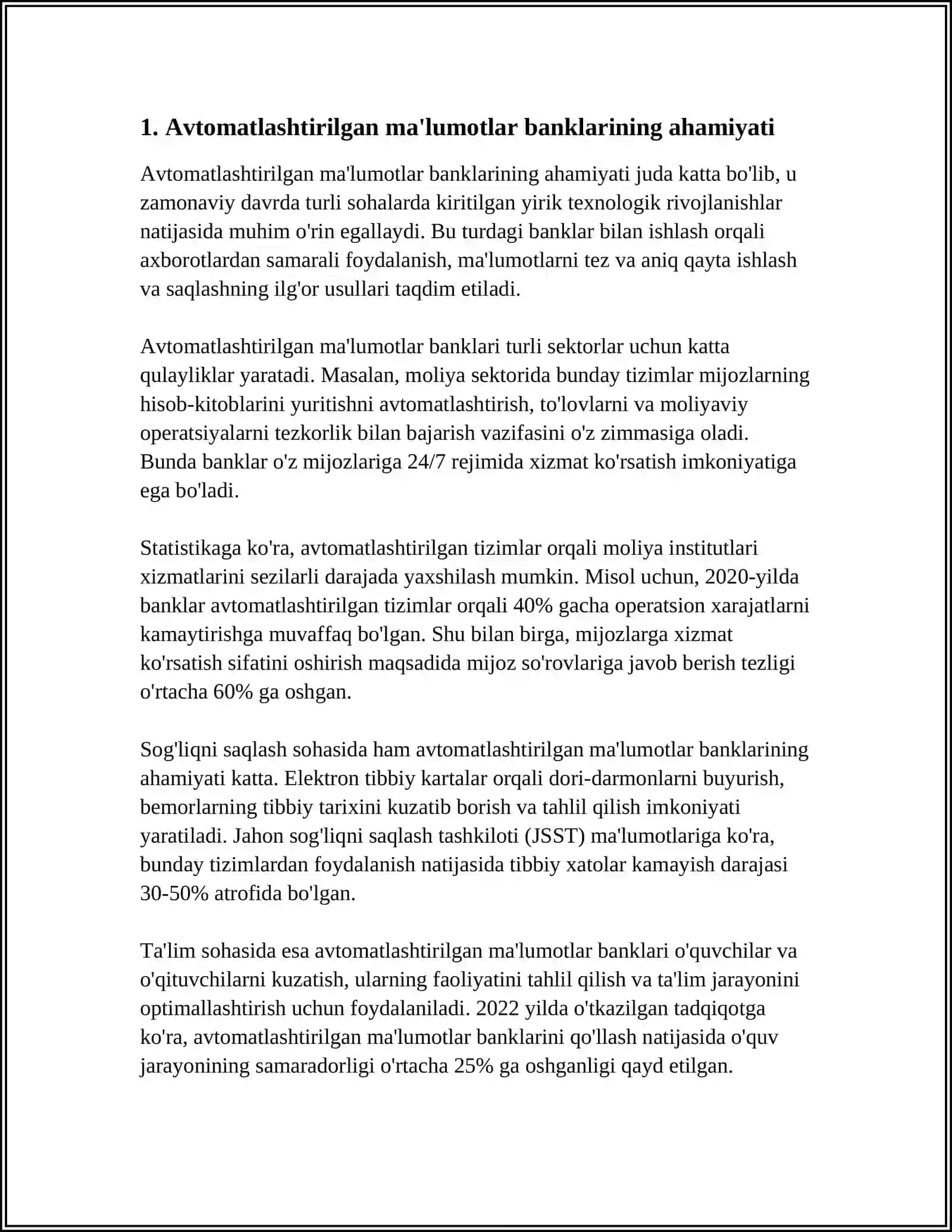 MAʼLUMOTLAR BANKLARI VA AXBOROT QIDIRUV TIZIMLARI TASVIRLARNI TAHLIL QILISH TIZIMLARI 3