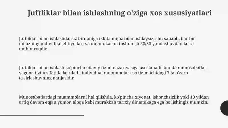 Er-xotin bilan ishlashda maslahat xususiyatlari 3