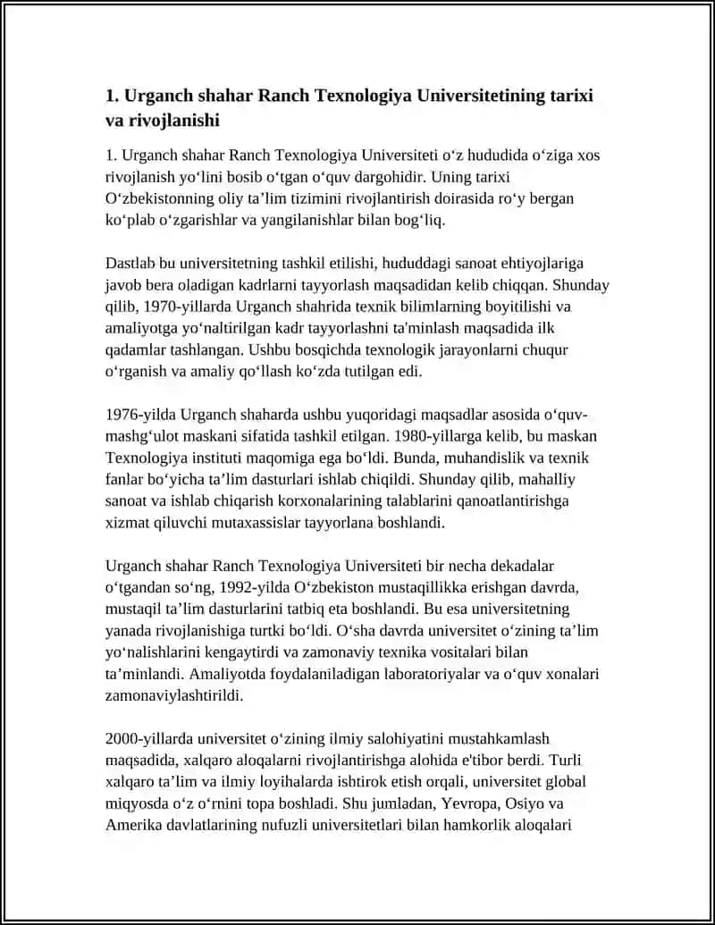 Urganch Shahar Ranch Texnologiya Universiteti O'quv Kursi 3
