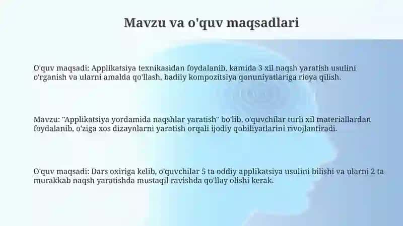 Applikatsiya usulida naqsh yasash 3